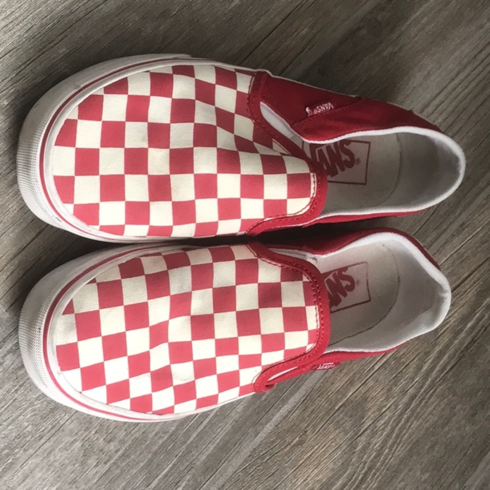 Red checkered Vans